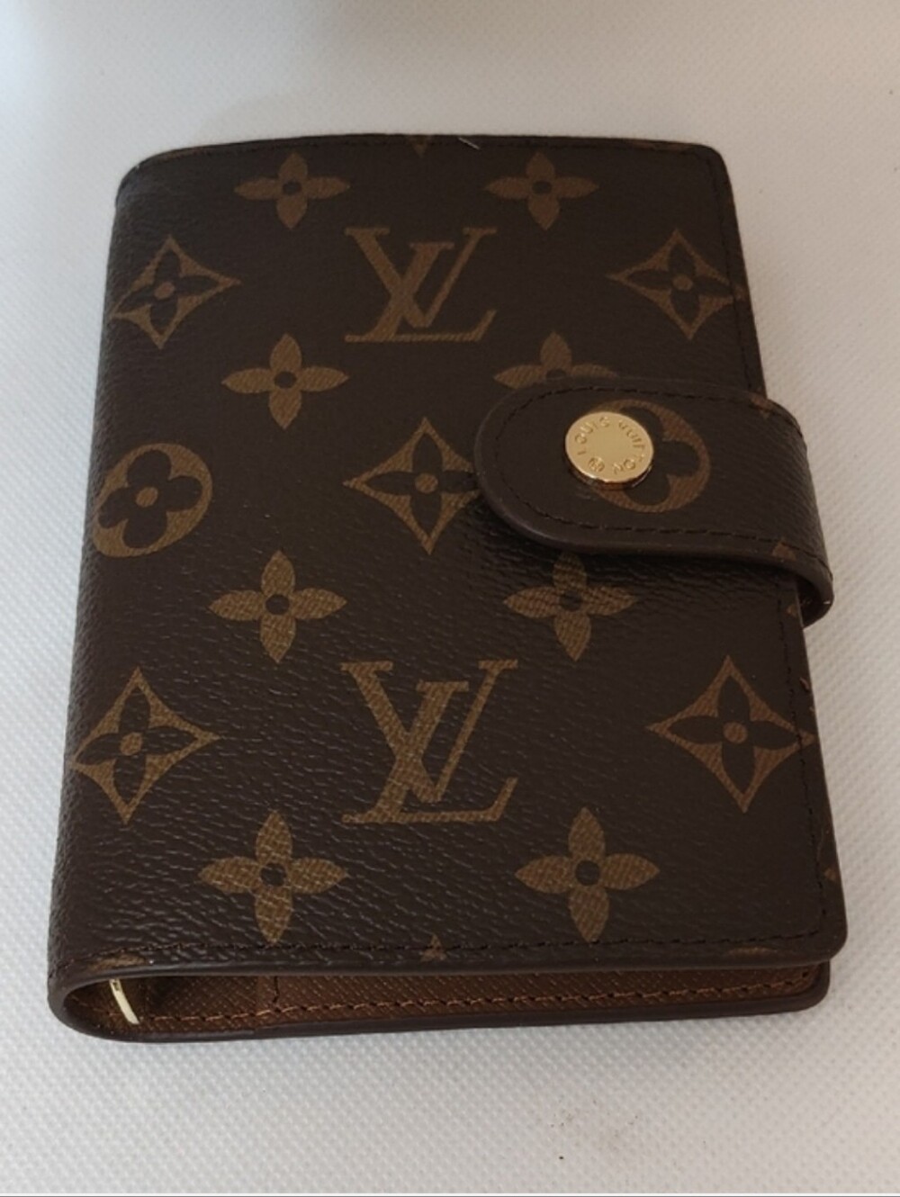 Brown Logo Monogram Snap Card Holder And Planner